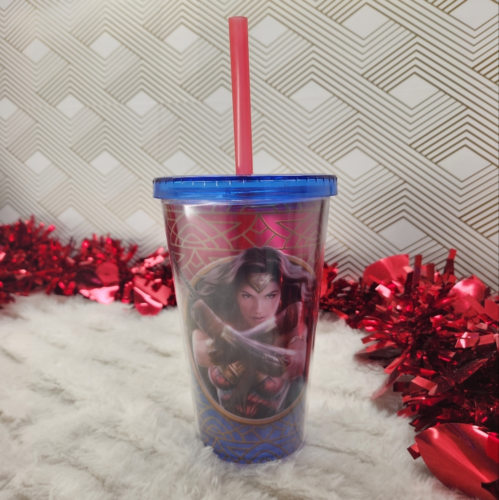 Zak! Designs DCU Wonder Woman Movie Tumbler with Red Straw